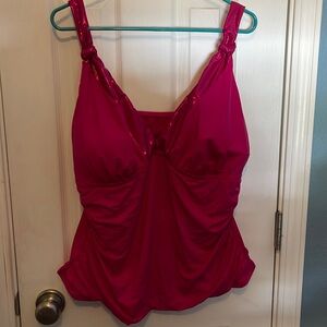 New with tags pink size 24W swimsuit top. Mynah brand